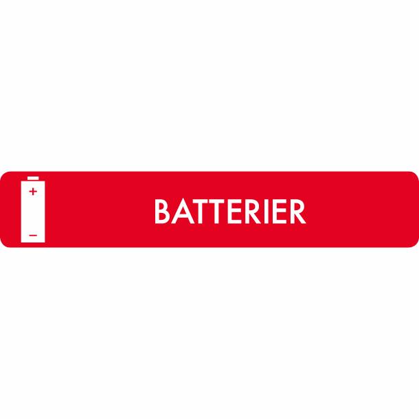 Piktogram Batterier 16x3 cm Självhäftande Röd